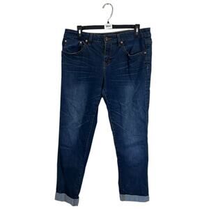 Max Studio Straight Denim Jeans Womens Size 6 Blue Stretch Mid Rise